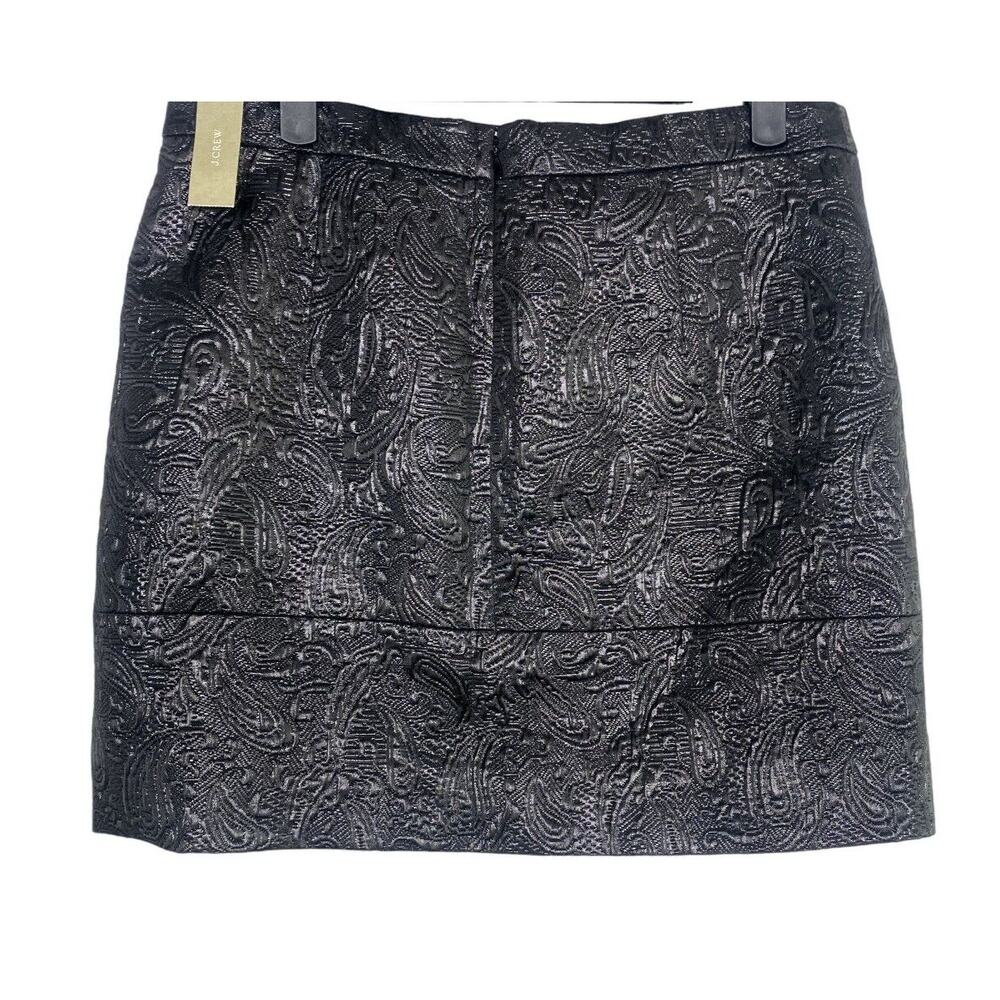 NWT J Crew Matelassé Origami Textured Metallic Lined Mini Skirt Zip Up 4 Grey - Picture 5 of 15